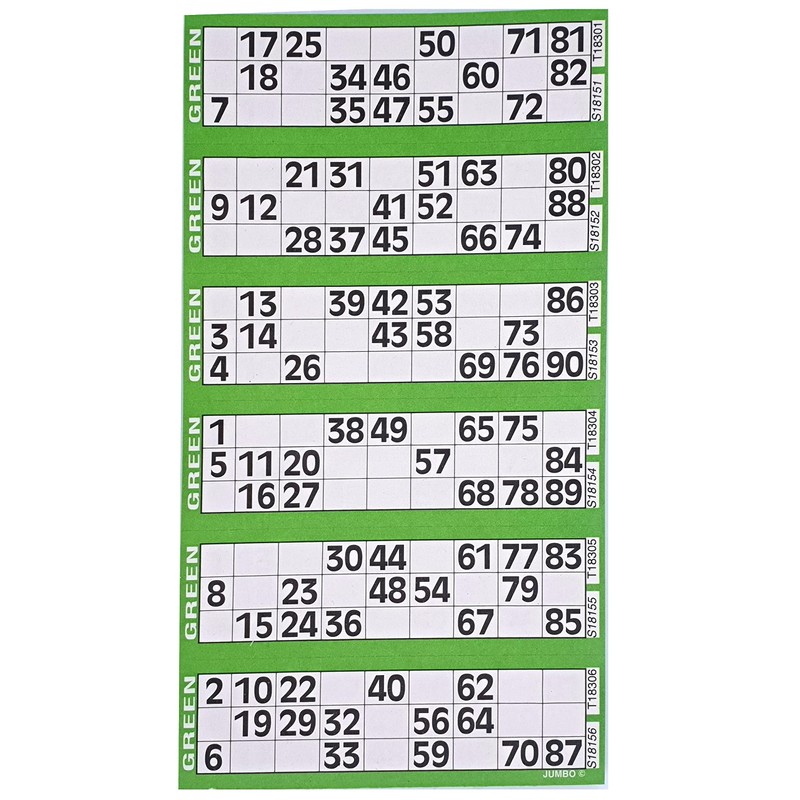 Bingosupermarket Bingo Tickets 600 Pad 6 To a Sheet 1-90