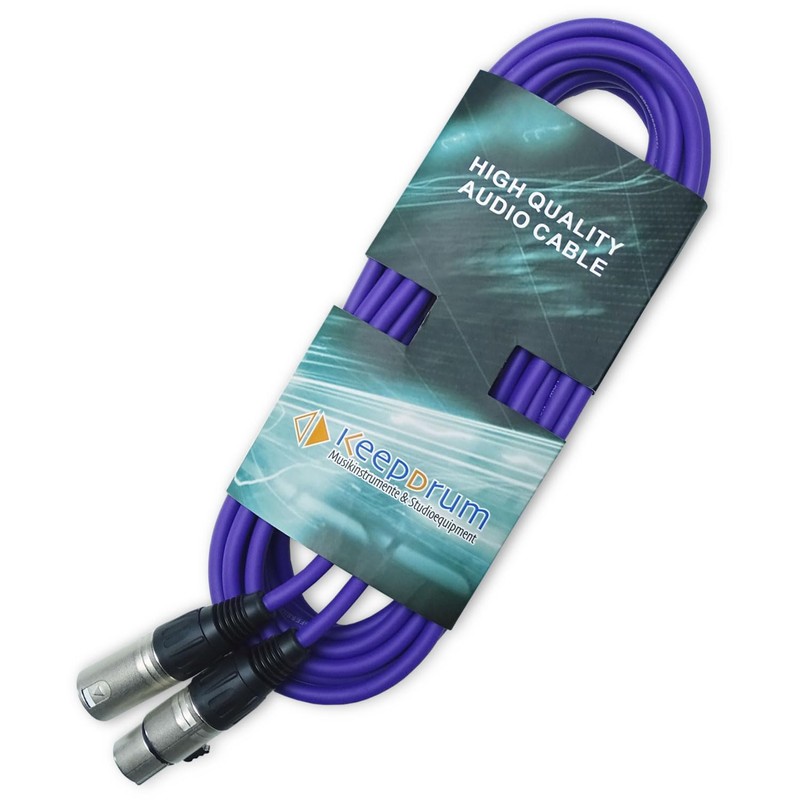 keepdrum MC001xx-6m-pu Microphone Cable 3-Pin XLR 6m Purple
