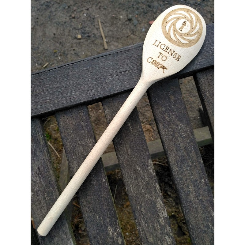 FastCraft JAMES BOND 007 INSPIRED WOODEN BAKING SPOON WOOD KITCHEN