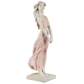 Secret Thoughts Woman in Pastel Pink Table Sculpture, Figurine, 19 Inches Tall