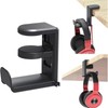 2-in-1 Headphone and Controller Holder for Gaming Desks – Rotating