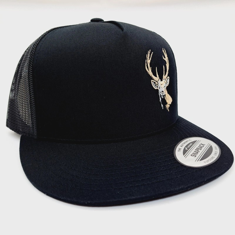 thepatriotspride.com Deer Hunter Gift Flat Bill Mesh Snapback Cap Hat