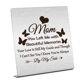 Mother Memorial Gifts for Daughter Home Office Desk Sign Gifts for Loss of Mom Sympathy Gifts Bereavement Remembrance Sign Plaque Decor Memorial Remembrance Gift for Women Men Condolence Gifts