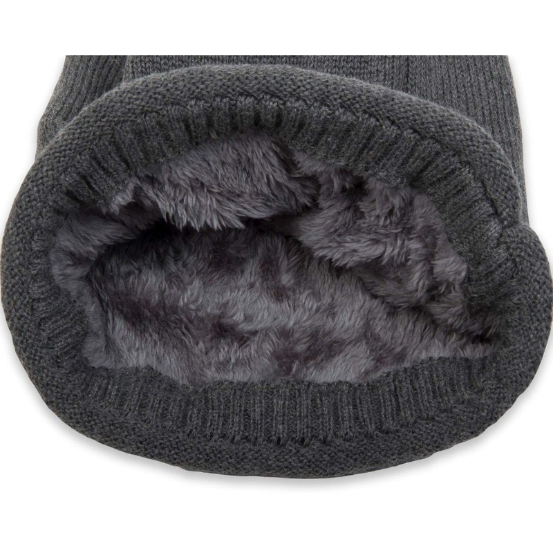 styleBREAKER Warm fine knit beanie hat with very soft fleece