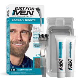 Just For Men Tinte Colorante En Gel Para Barba Y Bigote, Sin amoníaco, Color Castaño Claro B25, 28.4g