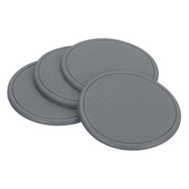 sourcing map 4Pcs Non-Slip Furniture Pads, 3.15" Round Anti Skid Rubber Caster Cups, Anti-Sliding Furniture Coasters, Anti Slide Floor Protectors Pads for Bed Couch Table (Grey)