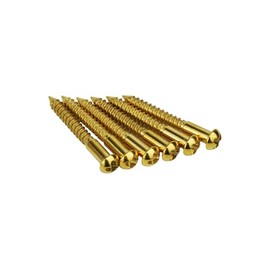 Guyker 6-Pack Stainless Steel Bridge Mounting Screws Replacement for Tremolo System Bridge Saddles Tailpiece Accessories Electric Guitar Size 30x6x3.5mm, WR001 Gold