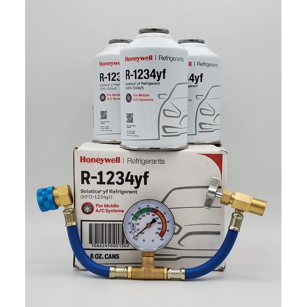 Honey Well Genuine 8oz R1234YF Refrigerant (3 Freon Cans) &