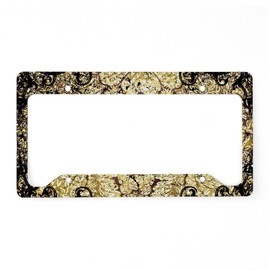 CafePress Vintage, Wonderful Damask License Plate Holder Aluminum License Plate Frame, License Tag Holder