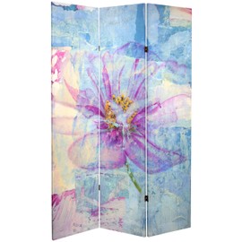 ORIENTAL Furniture Tall Double Sided Love Blossom Canvas Room Divider, 6'