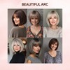 LEEONS Hair Toppers for Women with Bangs Short Bob Synthetic