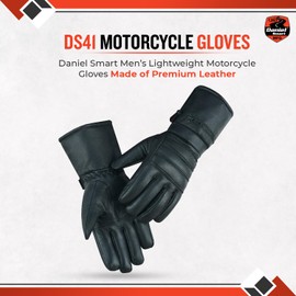 Daniel Smart Men Leather Gloves – Economy Leather Motorcycle Gloves with Insulated Liner and Extra Warmth