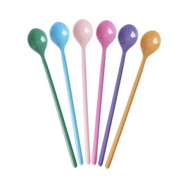 Rice Latte Spoons "La Joie De Vivre" Melamine Set of 6 Multi-Coloured