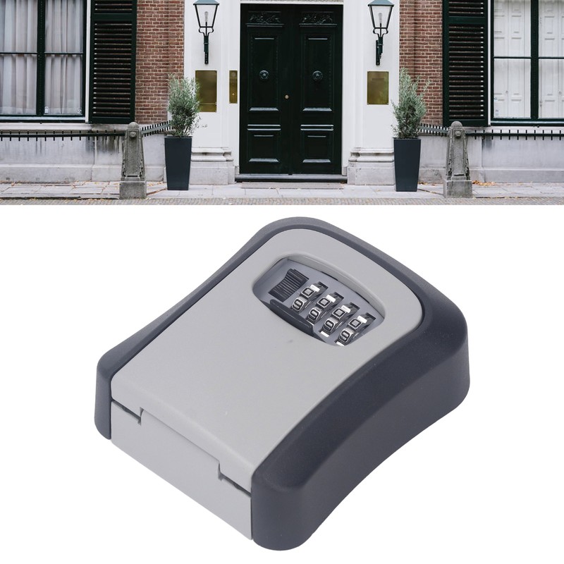 Key Lock Box Curved Aluminum Alloy Large Size Grey Wall