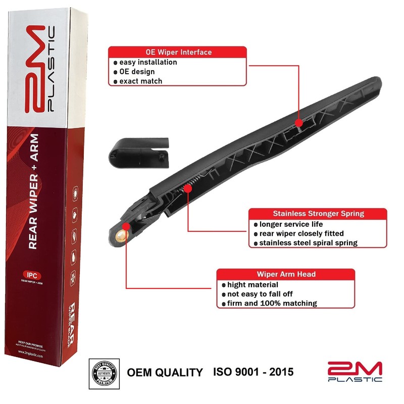 2M PLASTIC Rear Wiper Arm Blade Factory OEM Style Replacement