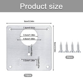 Hinge Repair Plate, 14 Pcs Cabinet Hinge Repair PlateStainless Steel Hinges Repairs Kit with 84 Screws for Kitchen Wood Furniture