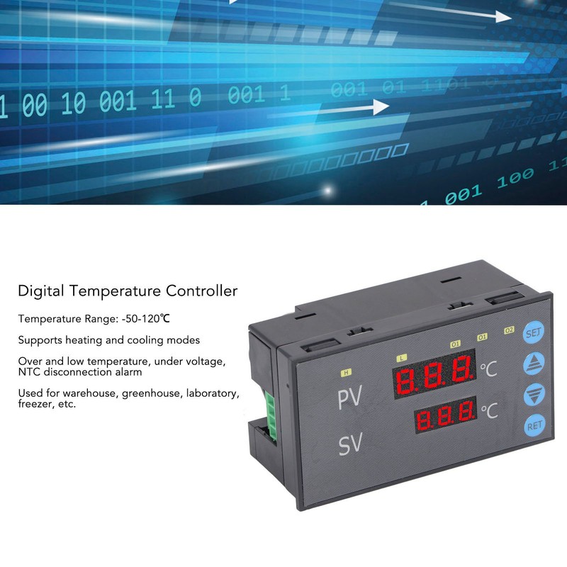 220VAC Embedded Temperature Controller ‑50‑120℃ High Accuracy Digital Thermostat Switch