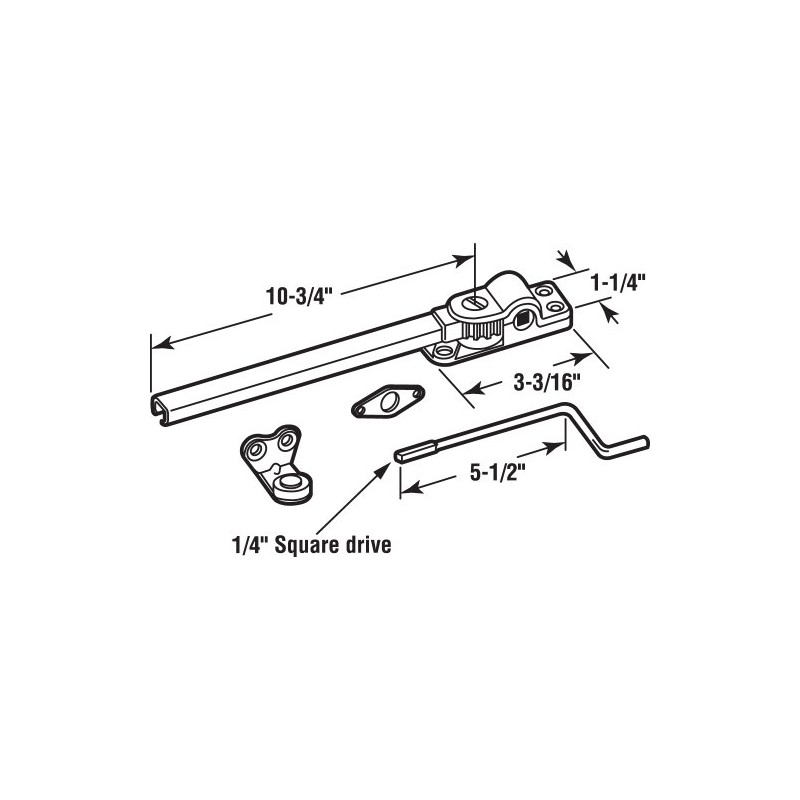 Prime-Line H 3528 10-3/4 In. Chrome Plated Reversible Casement Window