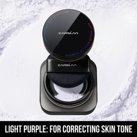 CARSLAN Soft Foucs Make-up Powder, Translucent Loose Setting Powder, Matte, Oil Control, Waterproof, Proeless, 24h Longlasting Talc Free Face Powder:_03 Light Purple for Dry & Combination