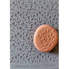 Delicate Flowers Rubber Stamp Texture Sheet Plate Mat for Polymer Clay Metal Clay Mixed Media Art TM489