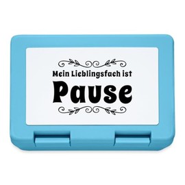 Spreadshirt Mein Lieblingsfach Ist Pause Brotdose Lunchbox, One size, Saphirblau
