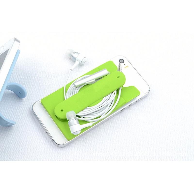 Kinteshun Card Holder with Cell Phone Stand,Stick-on Silicon Rubber Smartphone