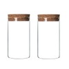 XINGZI Kitchen Storage Containers With Cork Lids Set Of 2 300ml/10oz Durable Refillable Clear Glass Food Canisters Storage Container Vial Jars For Tea Coffee Flower Dry Goods Pantry Organization