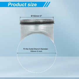 PATIKIL Duct Connector Saddle Take Off for 6" Duct to 6" Outlet Branch Extension, Galvanized Steel Round 90 Degree Ducting Splitter HVAC Vent Duct Transition with Rubber Gasket