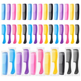 Gisdo 20 Pcs Hair Comb Set in Bulk Individually Wrapped, Pocket Comb & Wide tooth Hairbrush Set for Women Kids Hotel,Airbnb,Shelter/Homeless/Nursing Home/Charity(Bright Color)
