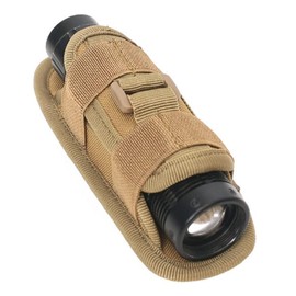 LINXGR Tactical Flashlight Pouch with Rotating Clip Fits 1.2-1.5 Inch Flashlights Holder(Khaki)