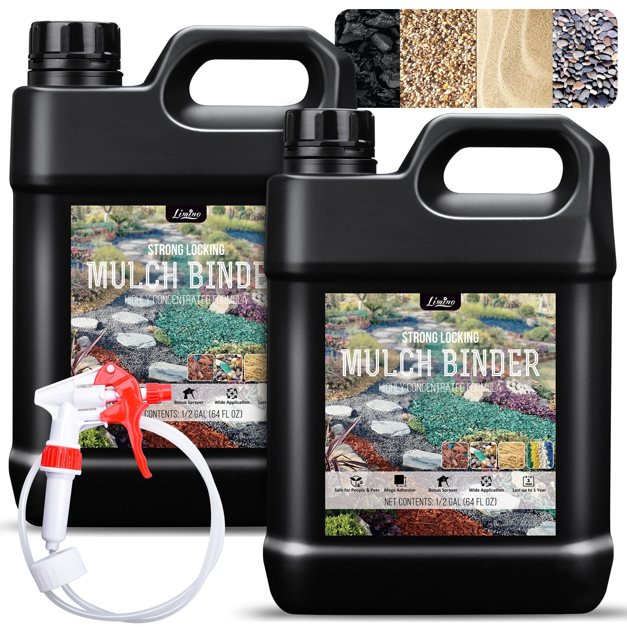 Mulch Glue Adhesive - 1 Gallon Landscape Binder For Mulch, Gravel & Rock Stabilization