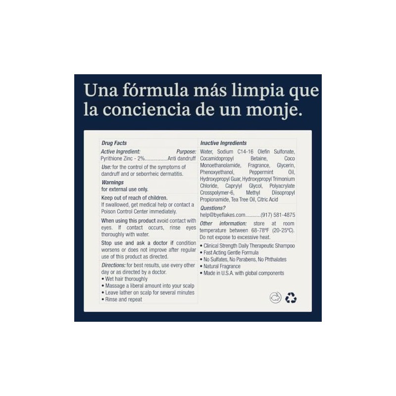 Champú y acondicionador anticaspa para hombres Alivio del cuero cabelludo