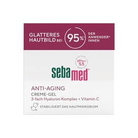Sebamed Anti-Ageing Smoothing Cream Gel, Face Cream and Anti-Wrinkle Cream for Men and Women, with Natural Vitamin C + Triple Hyaluronic Complex, Smoother Skin Complex for 95% of Users, 50 ml