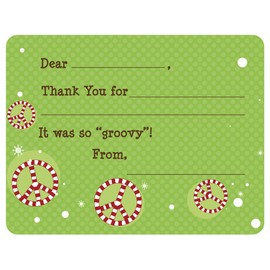 Script and Scribble Candy Cane Peace Fill-in Thank You Note Cards for Kids, 5.5" X 4.25" Notecards with White Envelopes