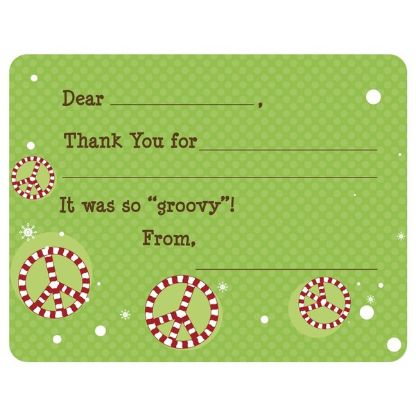 Script and Scribble Candy Cane Peace Fill-in Thank You Note