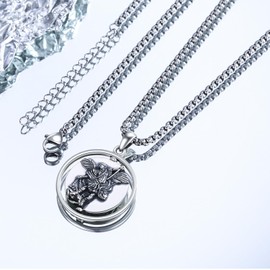 CRWENG Medalla de San Miguel Arcangel 925 Sterling Silver Saint Michael Pendant Amulet Necklace Archangel Miracle Medal Protect Us Religious Jewelry Gifts for Men Women, One size, Sterling Silver, No