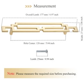 5pcs 128mm Handles for Chest of Drawers Gold, Pull Handles for Cupboards Kitchen (128mm-gold, 5 Pack)