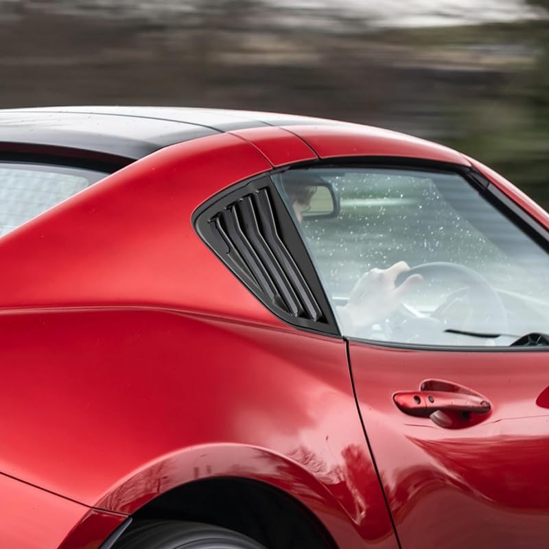 RACING9SPEED Rear Side Window Louvers Air Vent Scoop Shades Cover