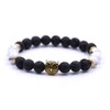 Joya Gift Womens Mens Beaded Owl Bracelets Chakra Bracelets,Black White