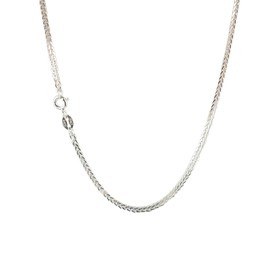 ZAULER Solid 925 Sterling Silver Wheat Chain Necklace for Women, Elegant High Polished Rhodium Plated Silver Wheat Chain Jewelry Gift