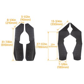 Kojem Fender Flares Compatible with 2009-2014 Polaris RZR-S 800 Fender Extensions