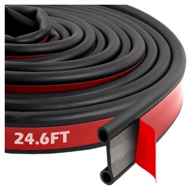 24.6Ft 2 Hole Tailgate Seal,Rubber Tonneau Cover Seal Strip for Enhanced Sealing & Noise Reduction,Self Adhesive Truck Bed Weather Stripping for Trucks Campers Pickups