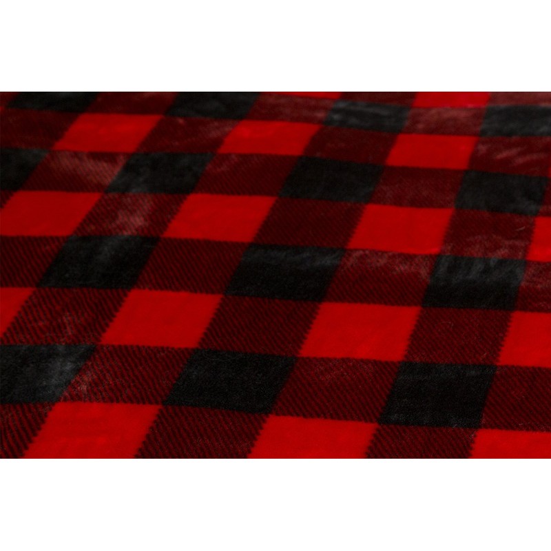 Carstens Lumberjack Red Plaid Plush Bedding Set, Queen
