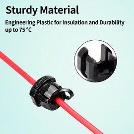 ZGGAZCA 60PCS Power Cord Strain Relief Wire Clamp Set Black Plastic Cable Grommet Connectors Electric Sleeve Cover Bushings for Wires 30pcs 6N-4 and 30pcs 4N-4 Cable Clamps Cord Management