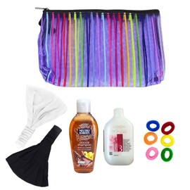 Kit Estate - White and Black Bands + Coloured Braids for Epelli + Shower Shampoo with Cedar and Ginger 75ml + Mask 60ml - in Beauty Case in Assorted Colours (Random)