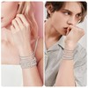 Aospkle 6PCS Stainless Steel Bracelets for Men Women, Silver Cuban