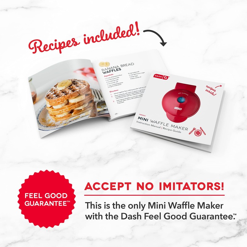 DASH DMW100RP Mini Maker for Individual Waffles, Hash Browns, Keto