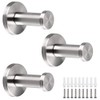 NewZC Wall-Mount Robe and Towel Hooks 3 Packs Bath Robe