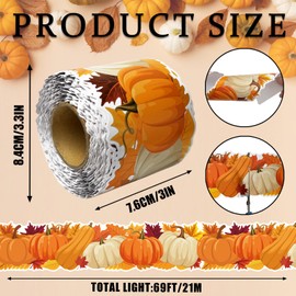 69Feet Bulletin Board Borders,Fall Pumpkin Themed Bulletin Board Border Suitable for Classroom Decor Poster Boards Thanksgiving Wall Decor