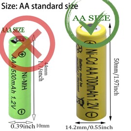 16 packs AA 700mAh 1.2V NiCd Rechargeable Batteries,Double A 1.2V Rechargeable Battery for Solar Garden Lights,Outdoor Solar Lights,Solar Lawn Lamp,Solar lamp post, String Lights,Solar Wall Lights